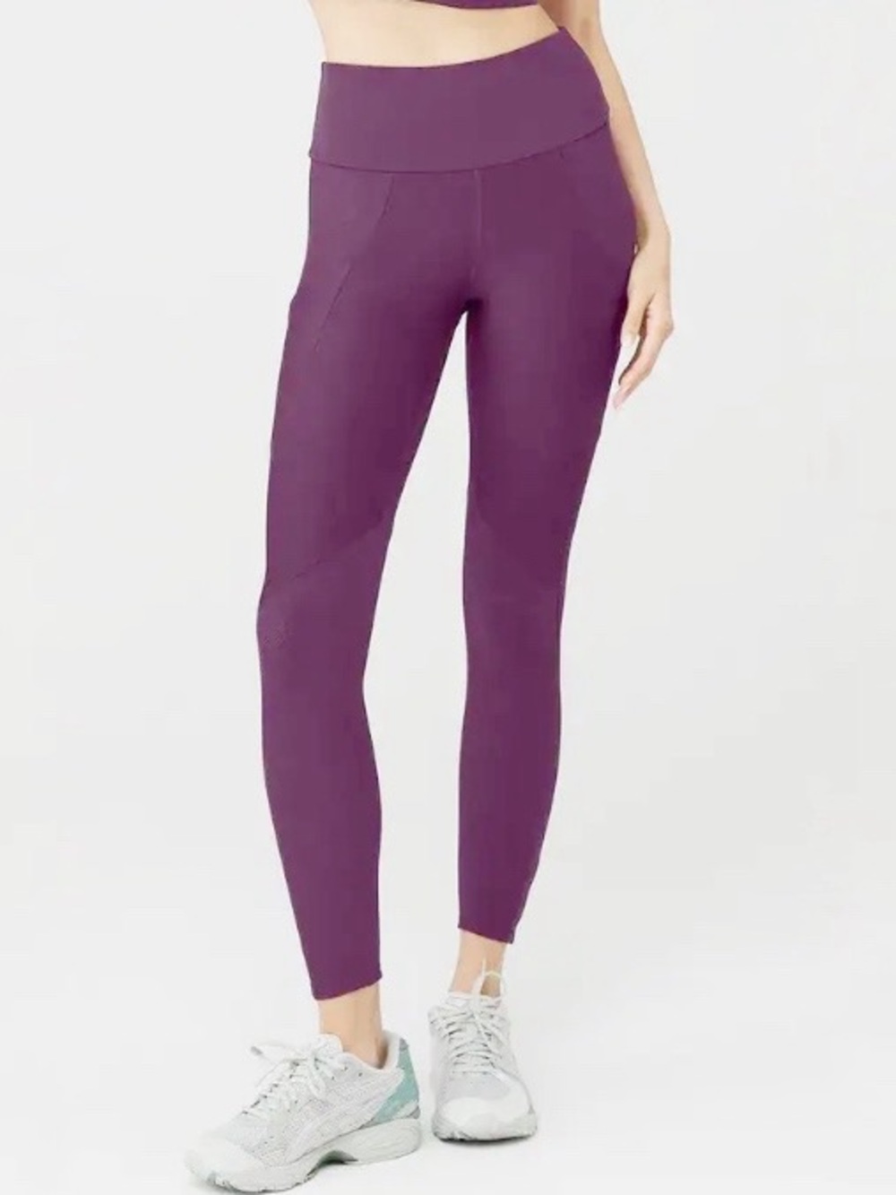 ALO Yoga Ribbed Airlift Size XS High Waist 7/8 Enchanted Leggings Purple Pockets